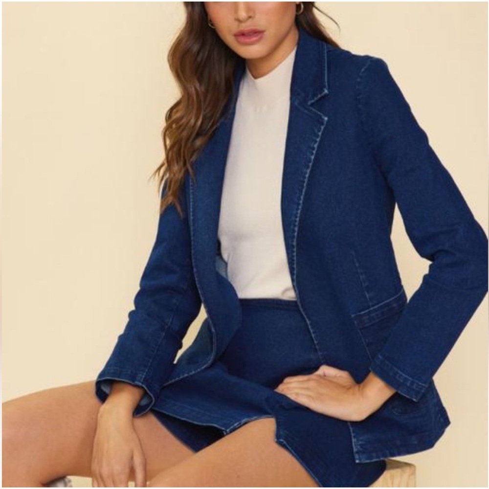 Skies are Blue NWT Heritage Denim Blazer 1X